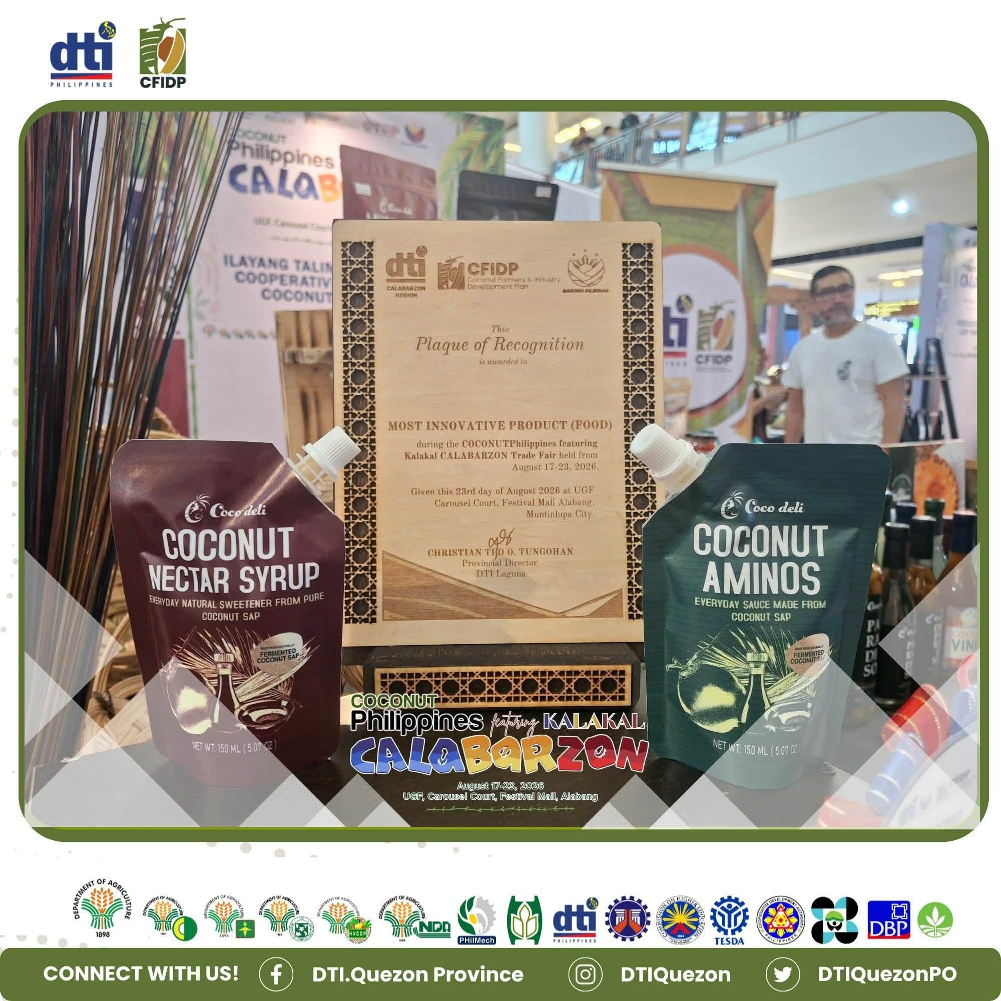 Coco Deli – Most Innovative Product (Food) plaque, COCONUTPhilippines featuring Kalakal CALABARZON 2026