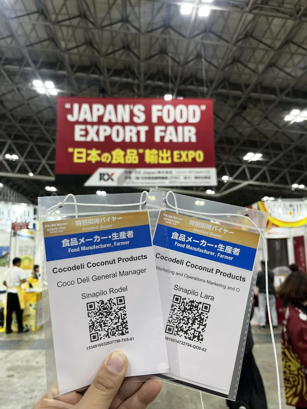 Coco Deli hosted-buyer badges at JFEX Winter 2025 – Japan's Food Export Fair, Makuhari Messe